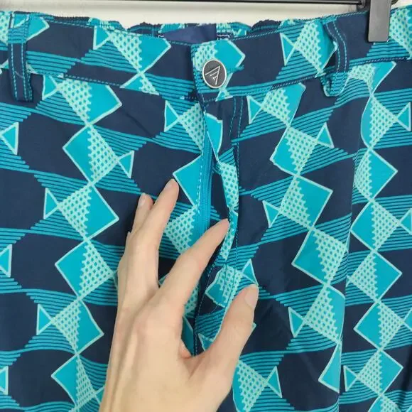 Vilebrequin Swim Shorts Mens XXXL Blue Geometric Print Swim Trunks Beach Summer